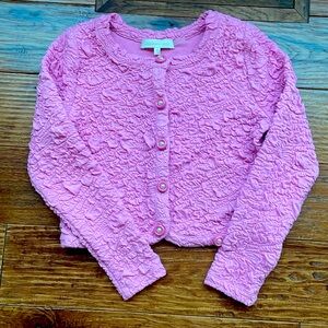 LoveShackFancy Senina crinkle Crop Cardigan
